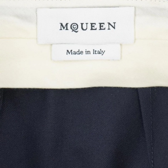 NWT [Alexander McQueen] Kickback Wool Straight Trousers Navy Women’s EU 42/US 28 - Picture 13 of 16